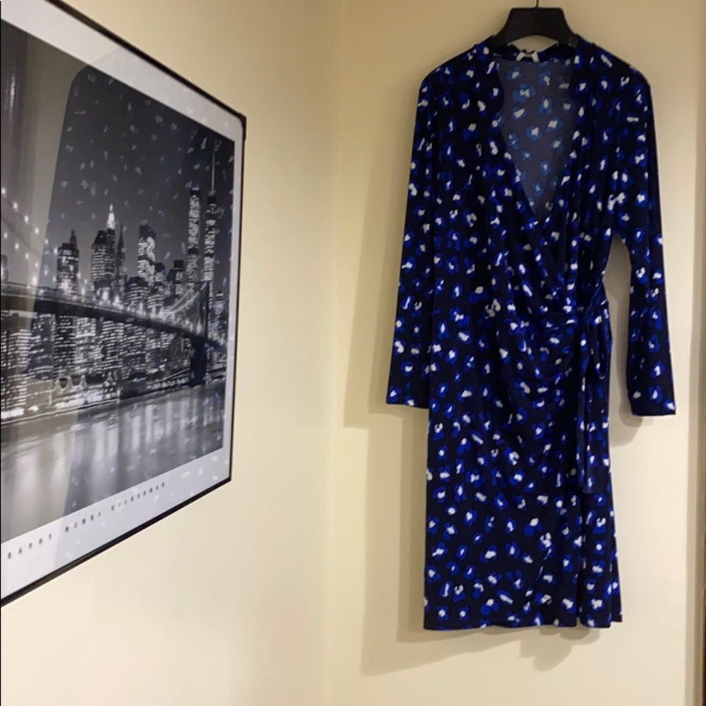 Leota Blue Jersey Wrap Dress